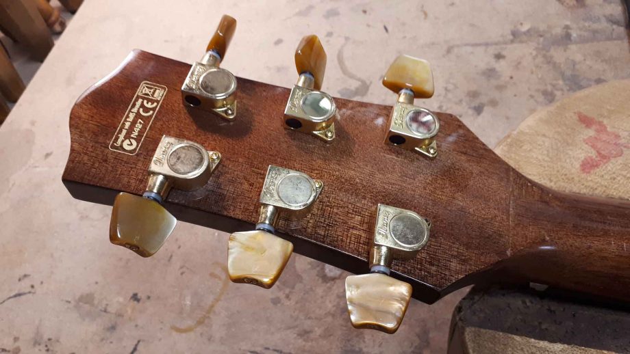 Broken headstock fixing on acoustic guitar no refinish before after