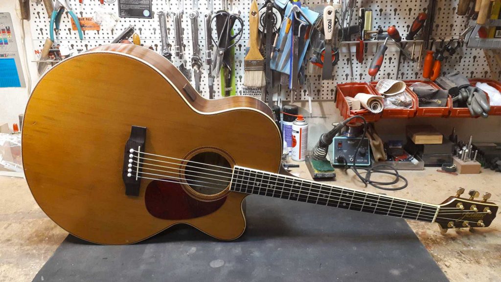 Complete restoration of a Jasmine electro acoustic guitar
